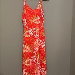 Roxy Red and White Floral Maxi Dress